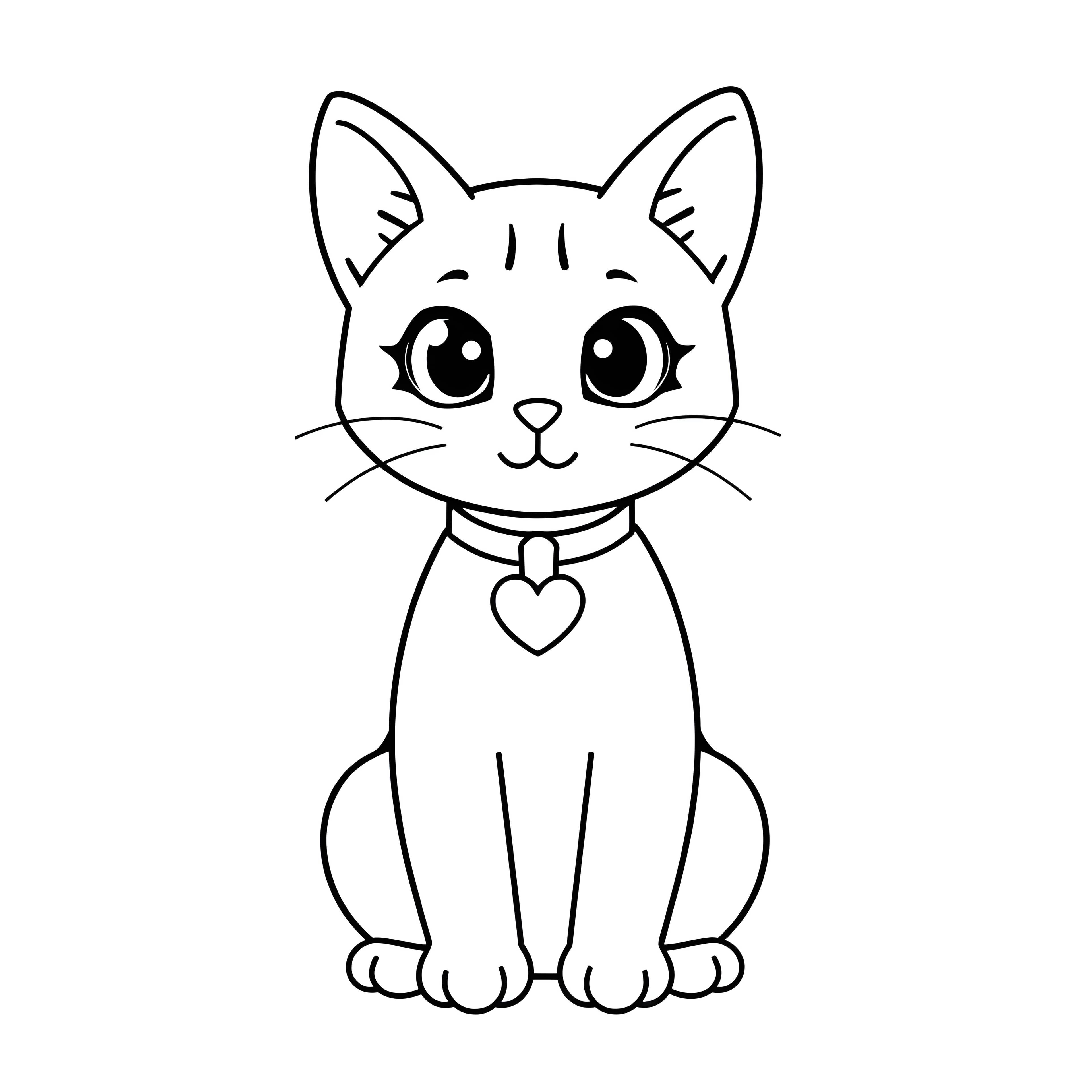 Adorable Kitty with Heart Charm