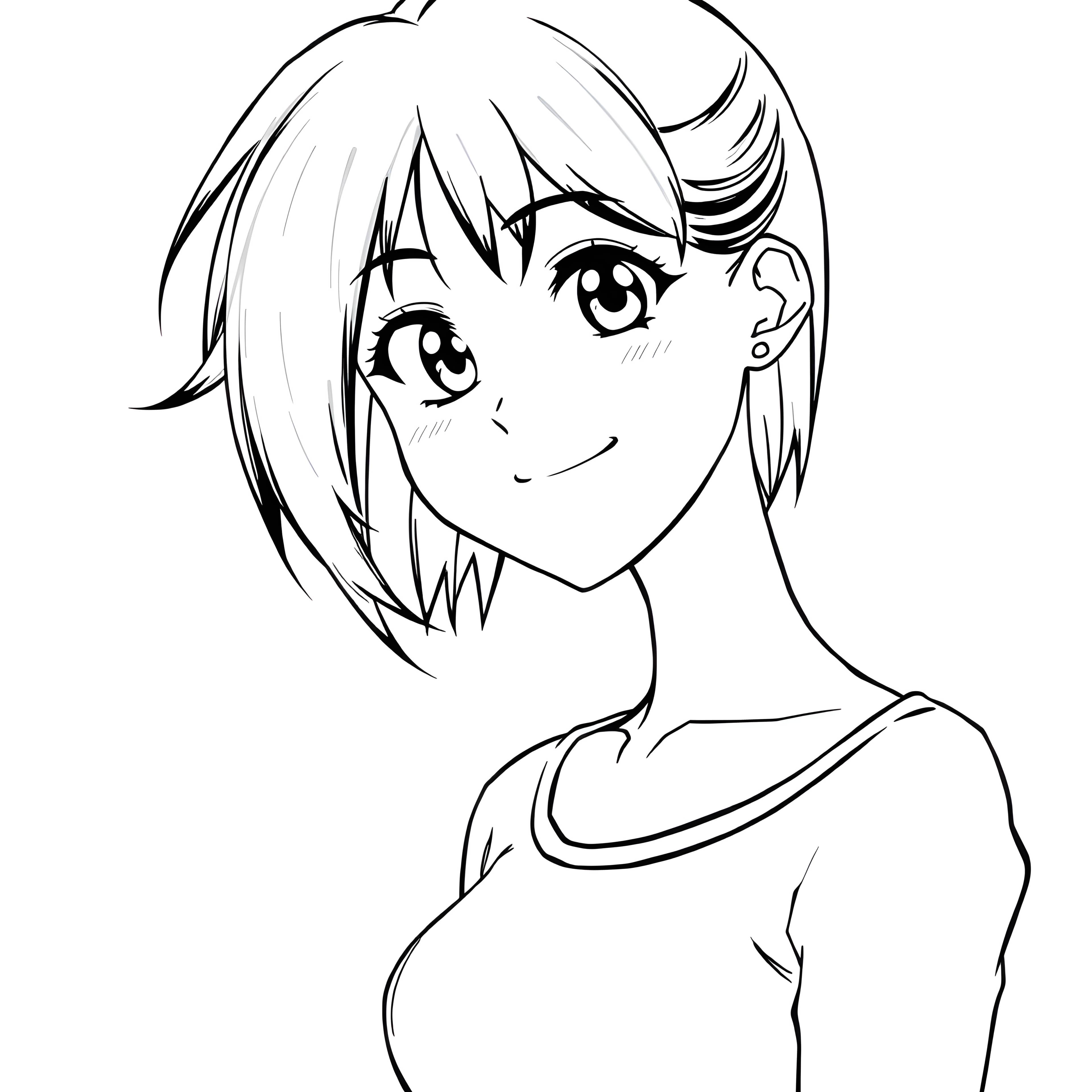 Anime Woman with Expressive Eyes