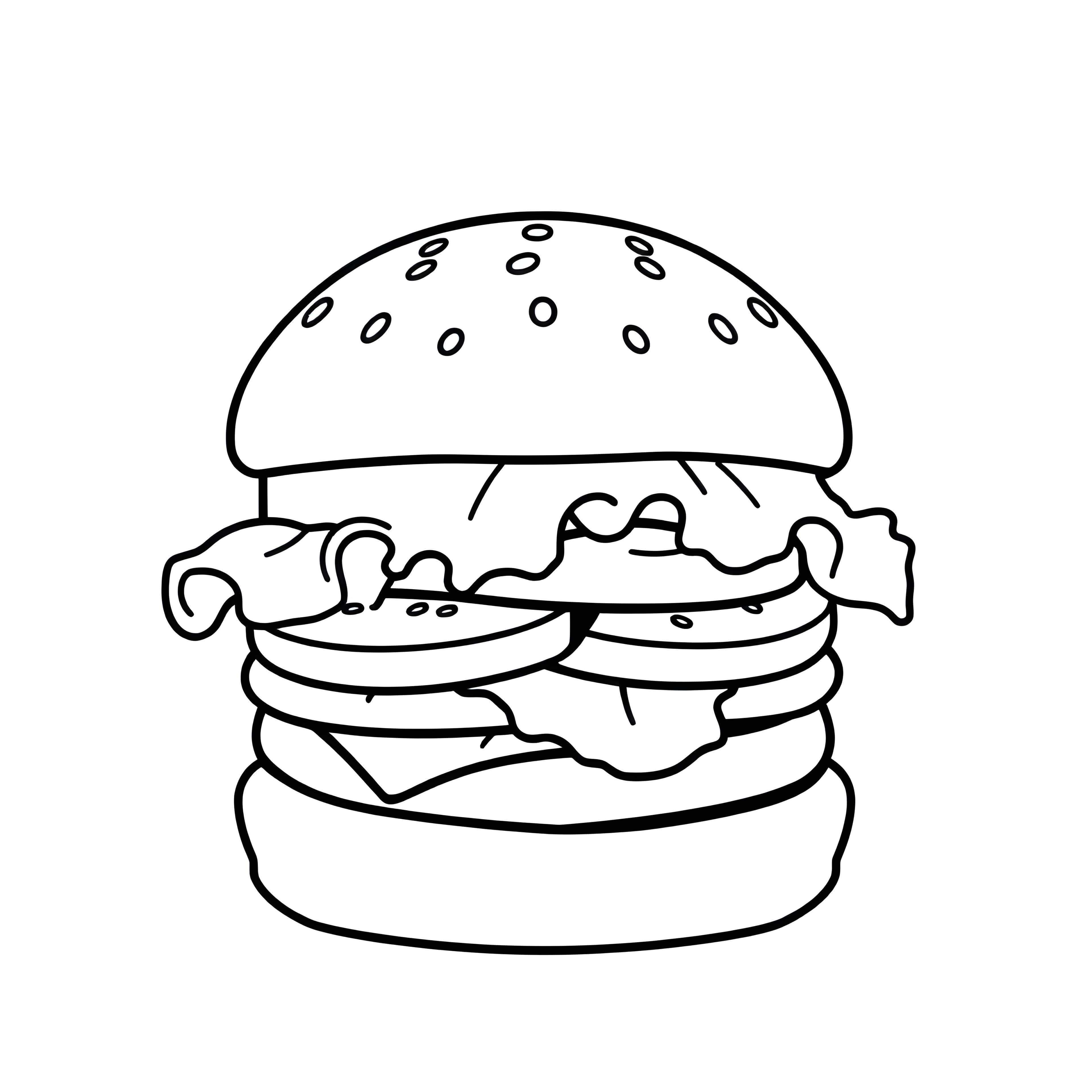 Build-Your-Own Burger Coloring Sheet