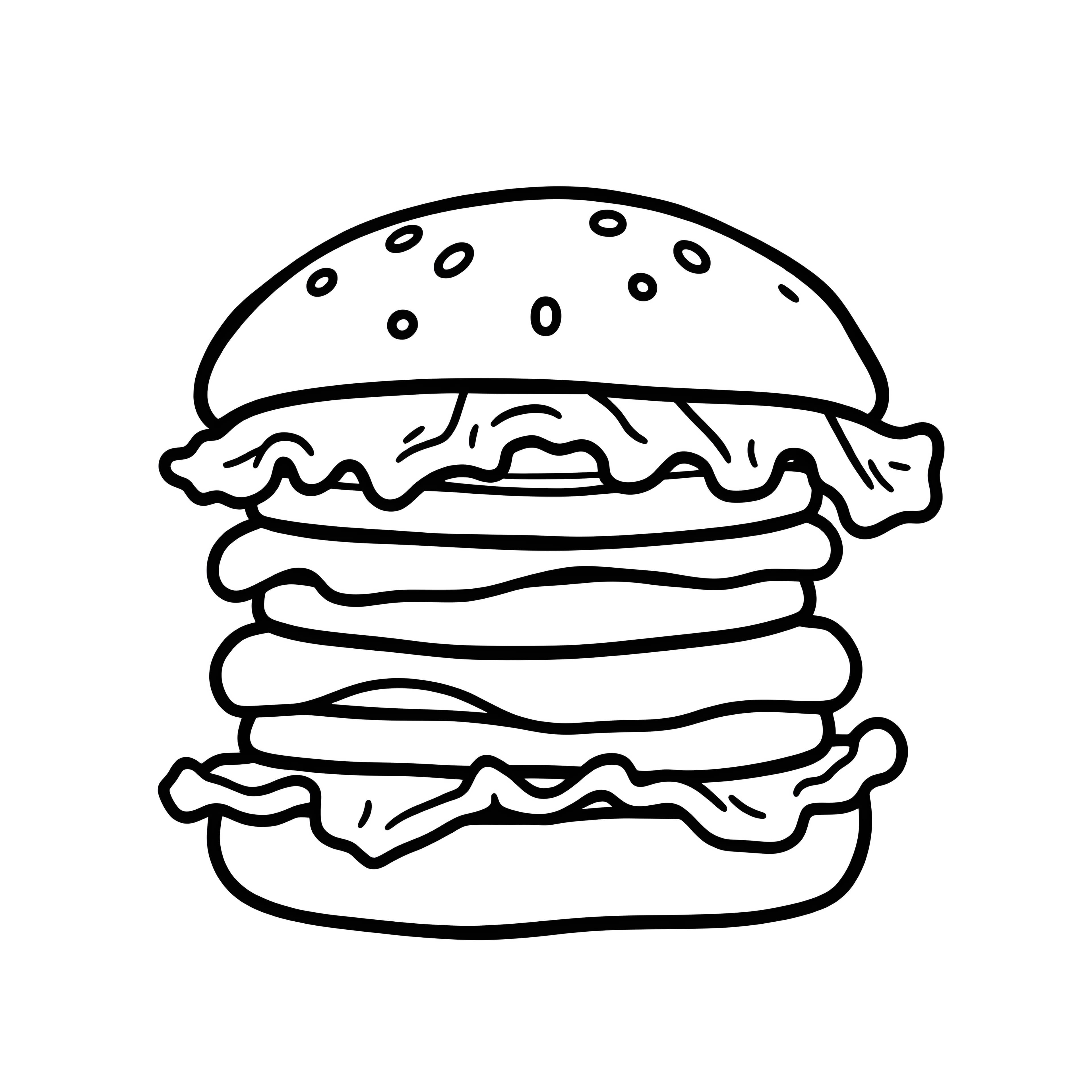 Classic Hamburger Coloring Page