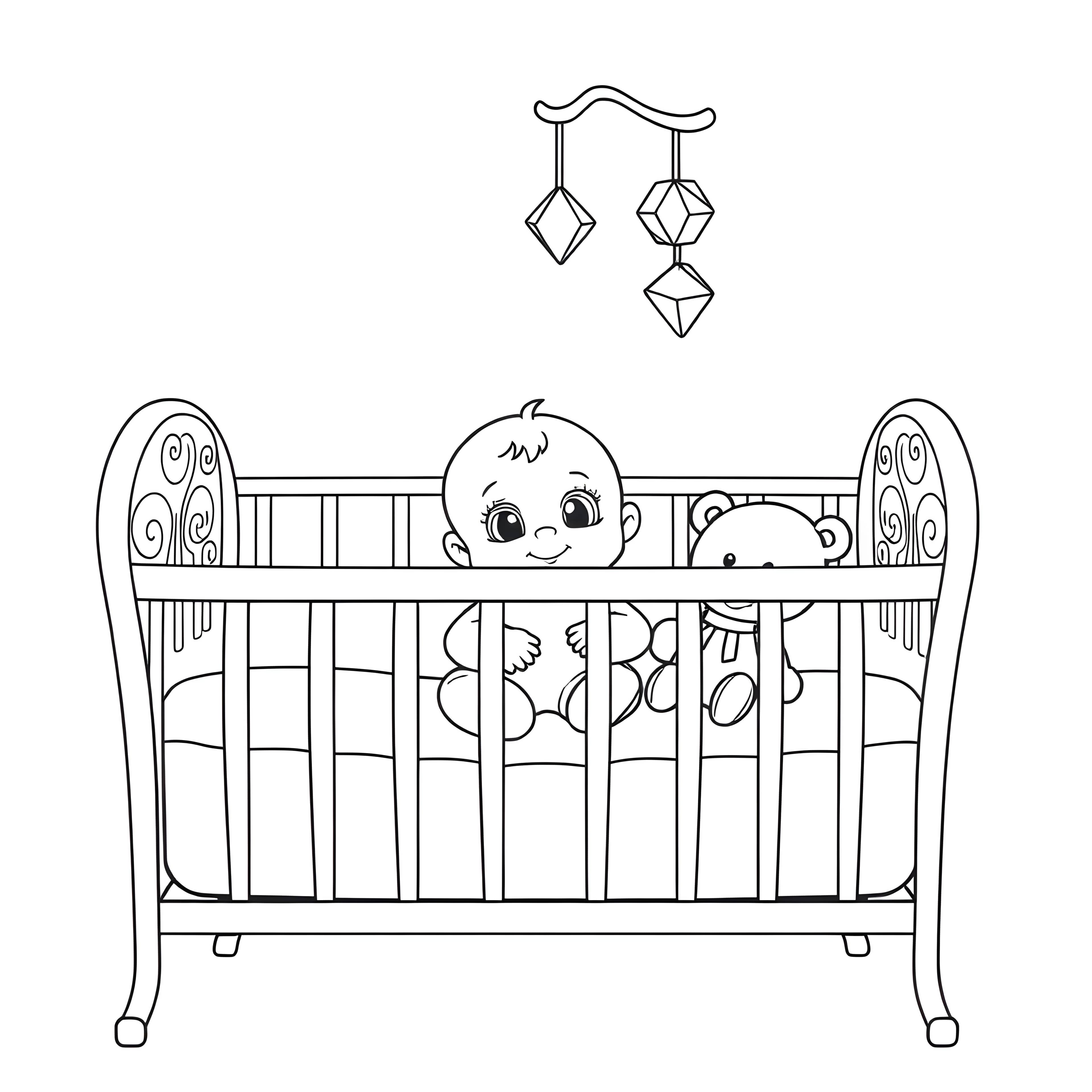 Curious Baby in Cozy Crib