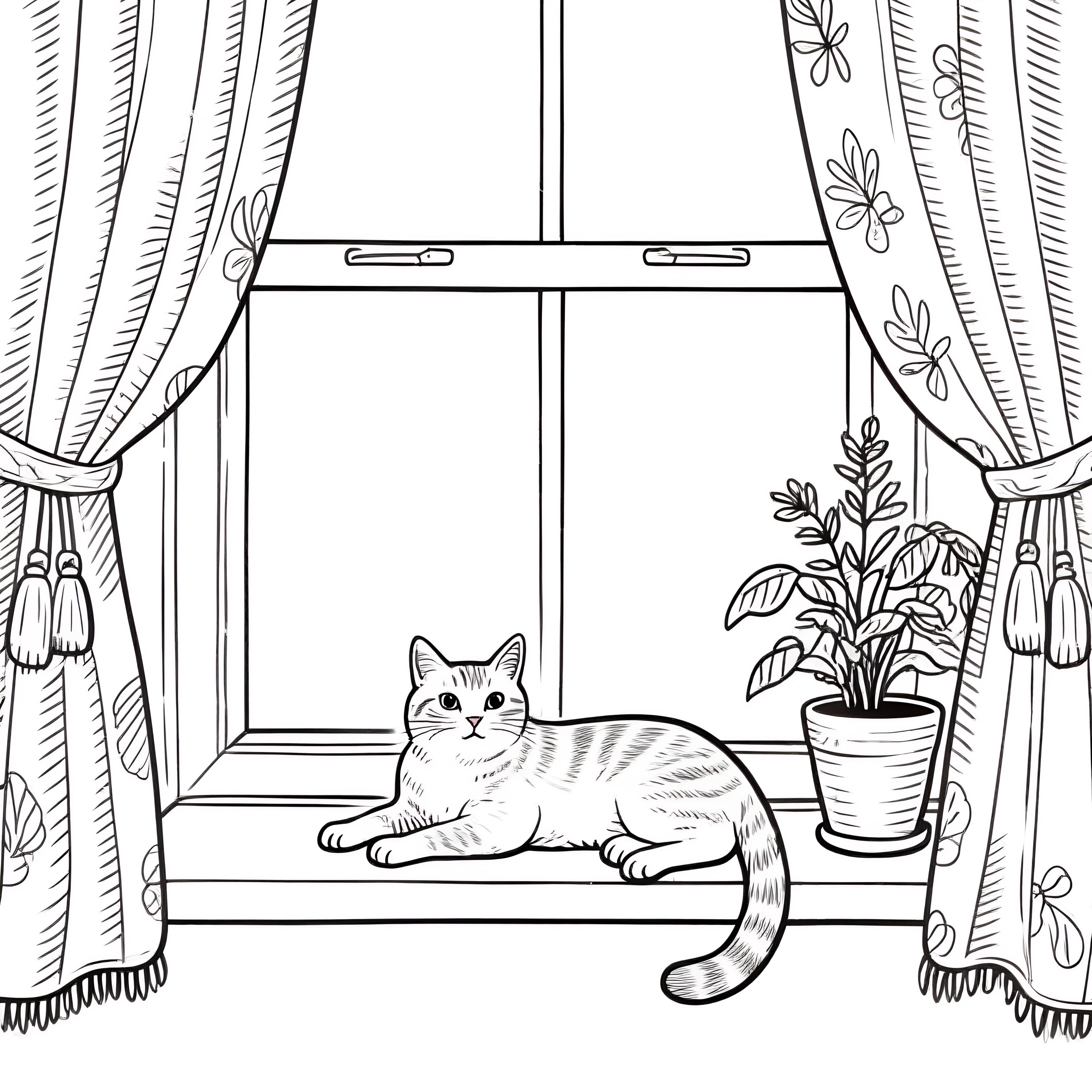 Curious Cat Gazing Outside