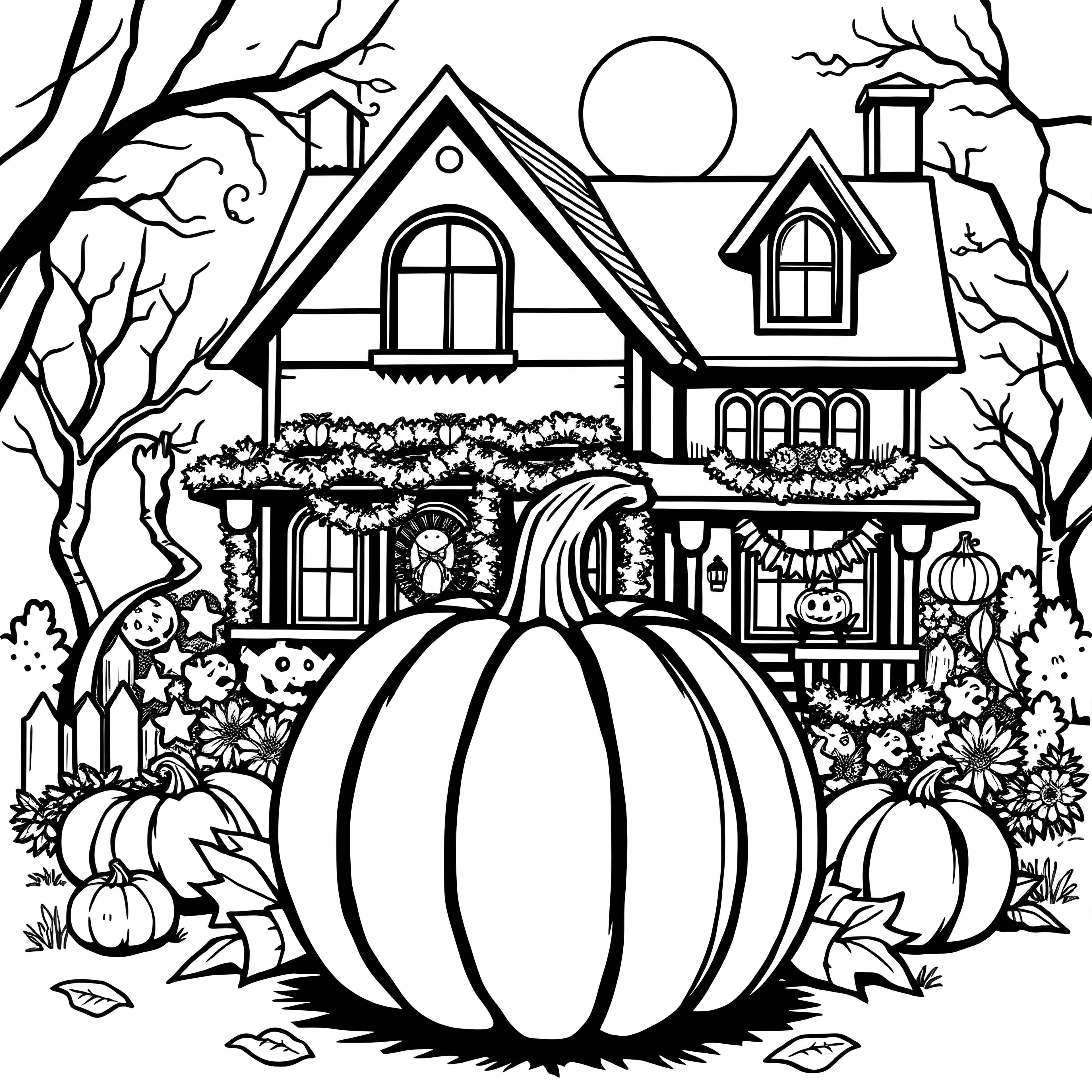 Eerie Pumpkin and Haunted Mansion