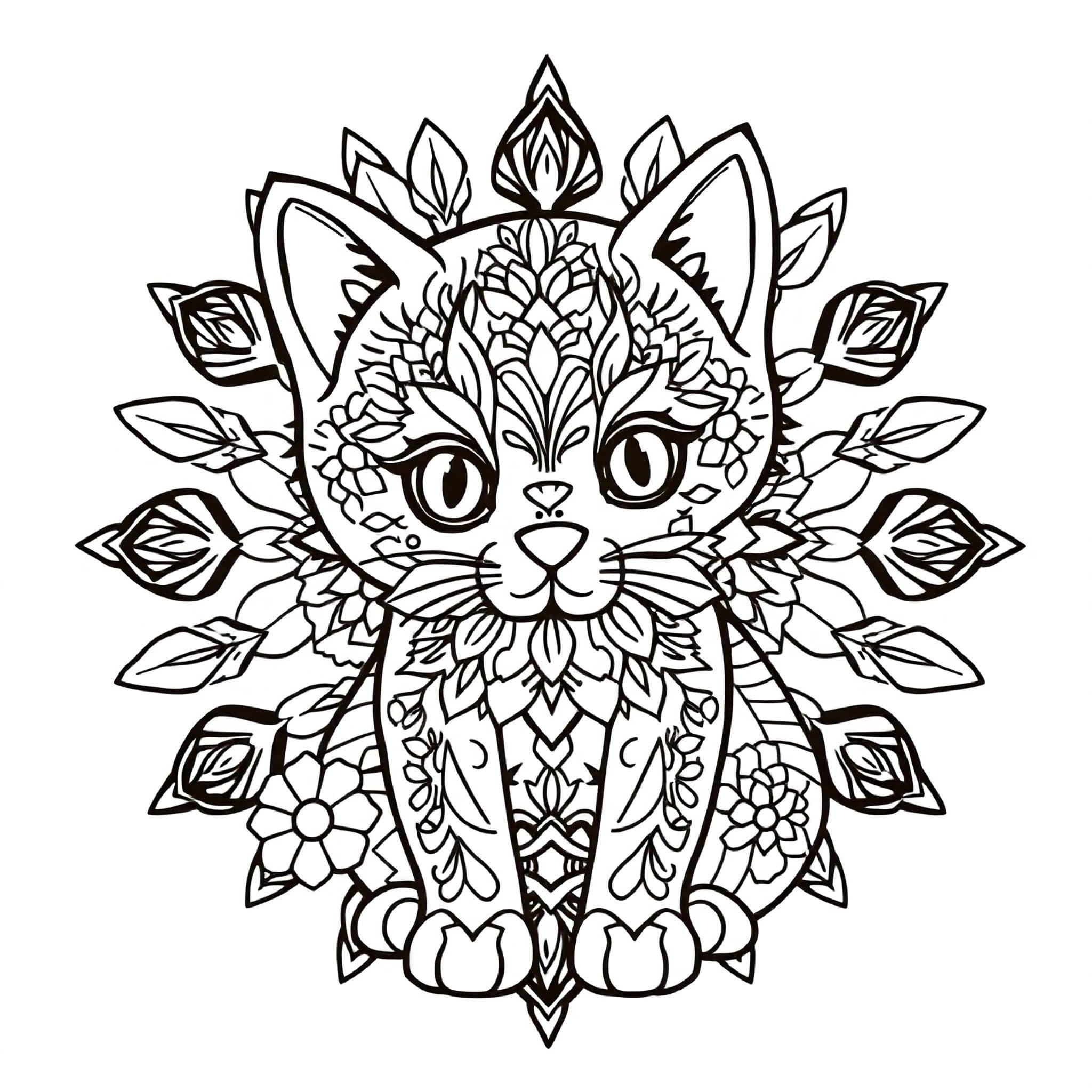Fluffy Cat Mandala