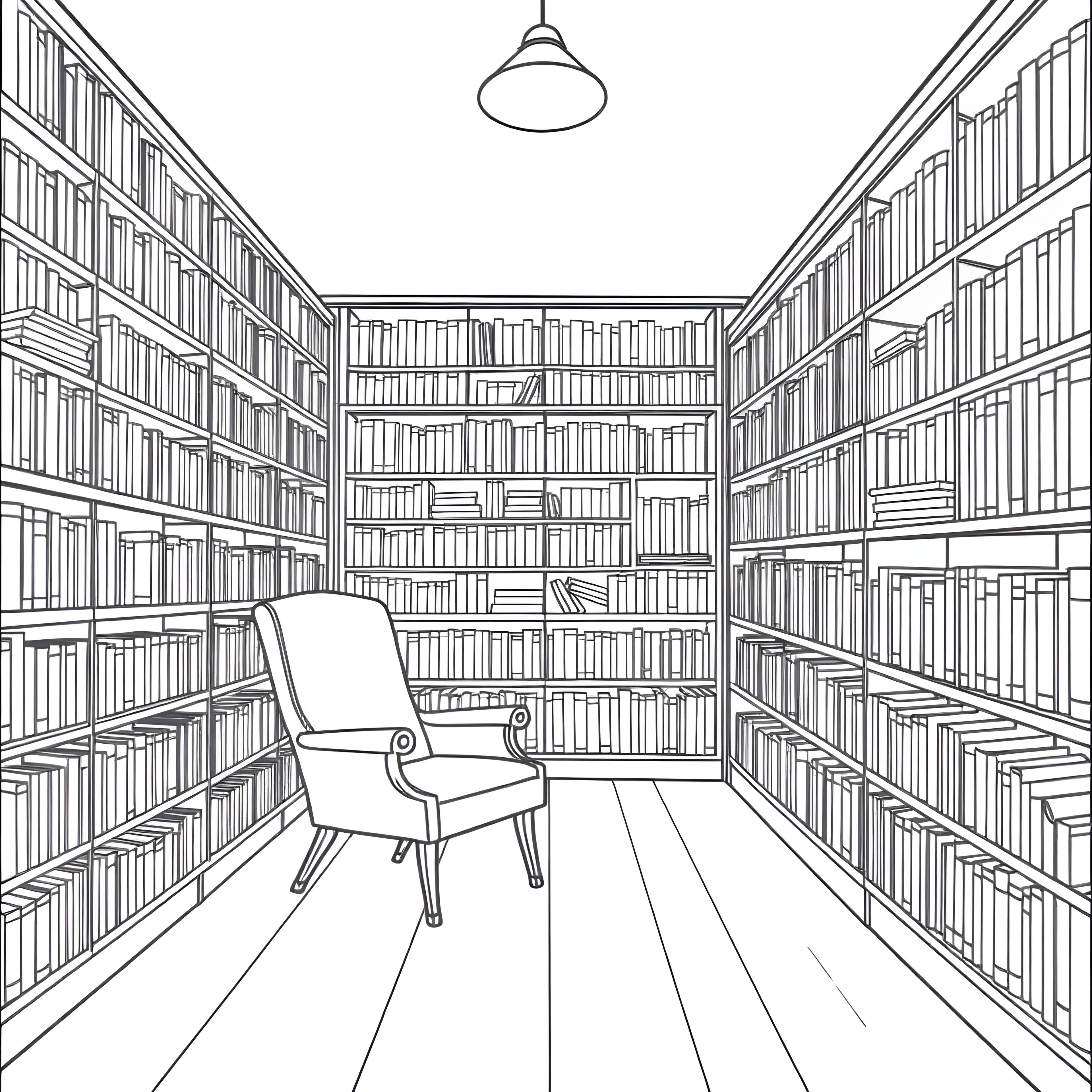 Grand Library Hall with Spiral Staircase