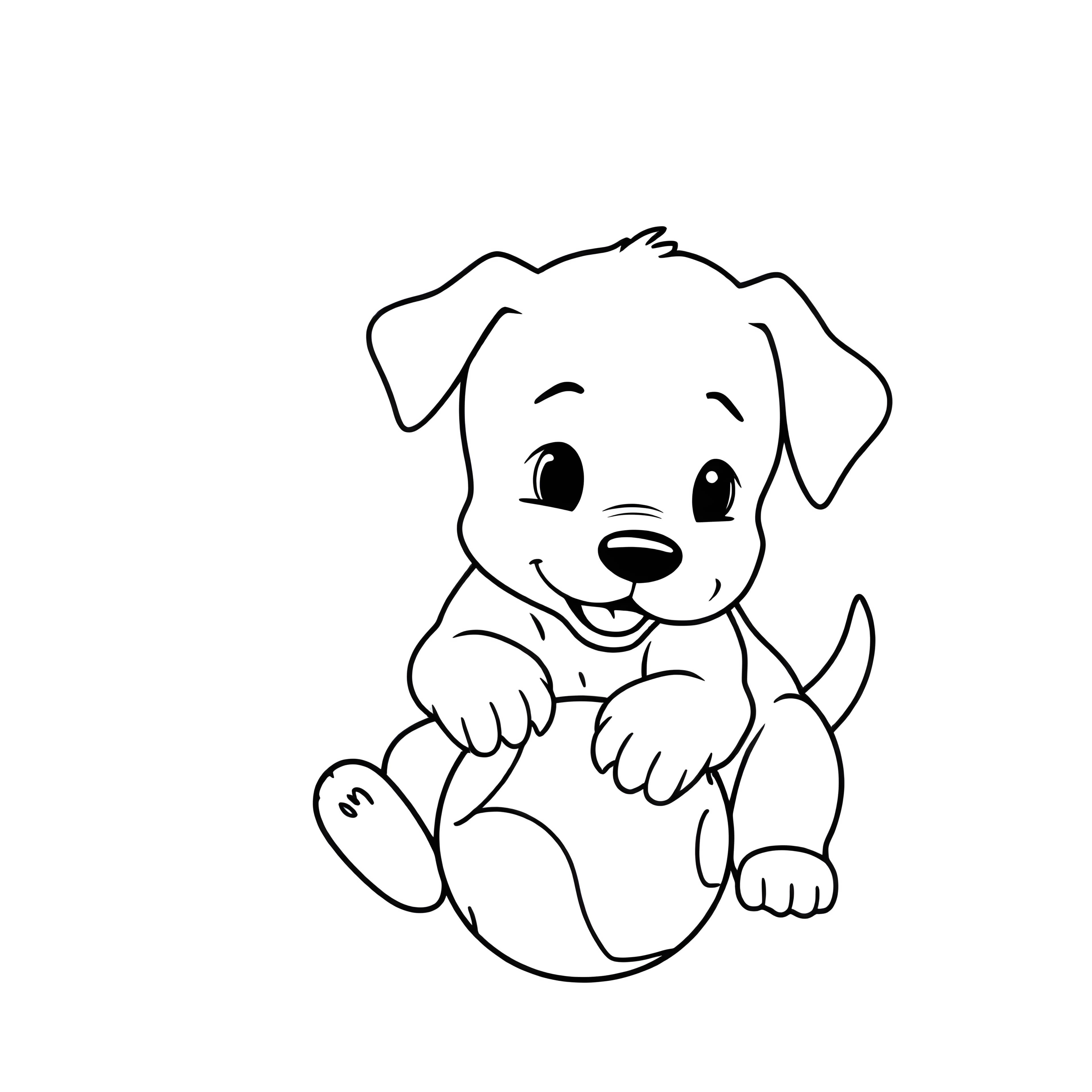 Happy Puppy Catching Ball