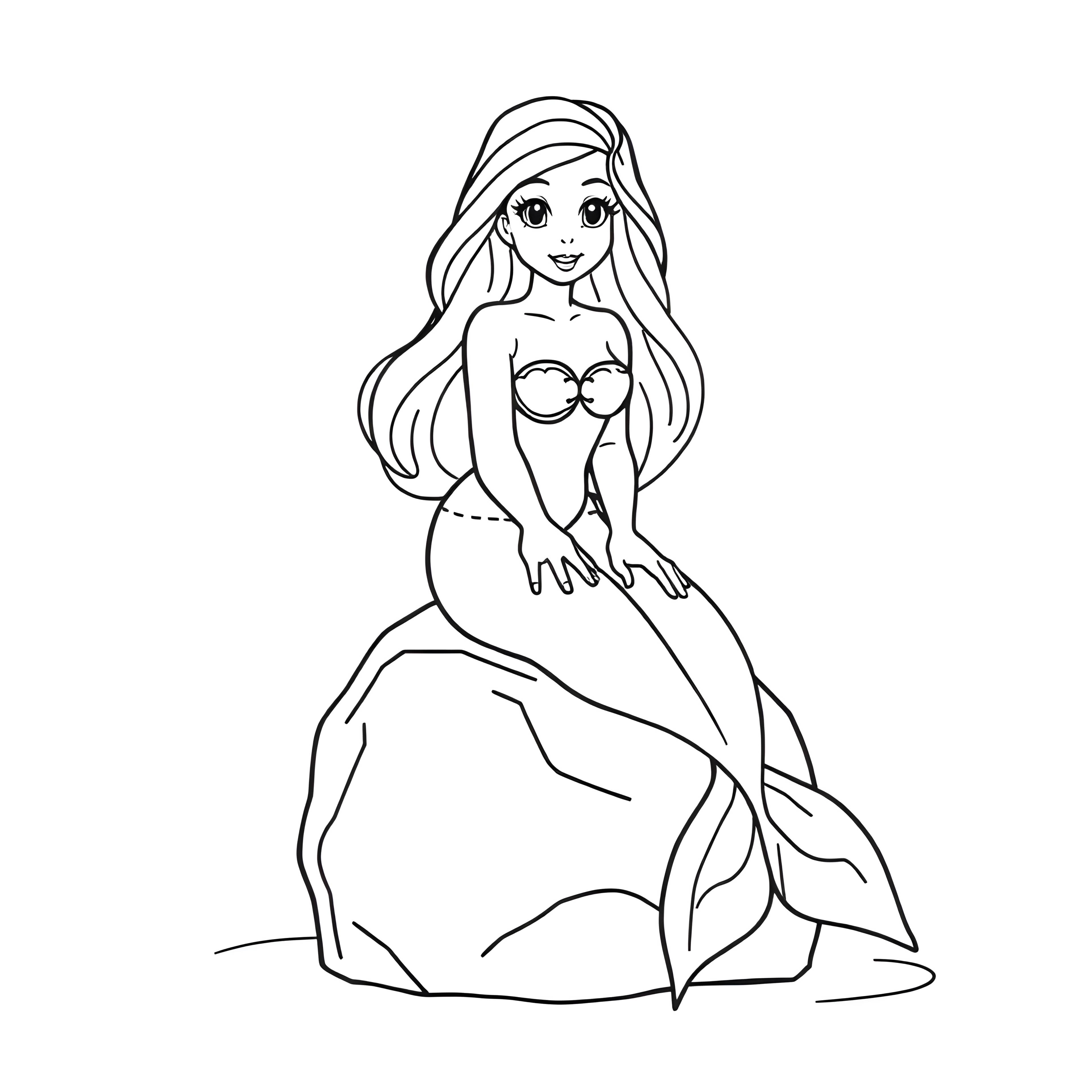 Little Mermaid Dreaming Under the Moon