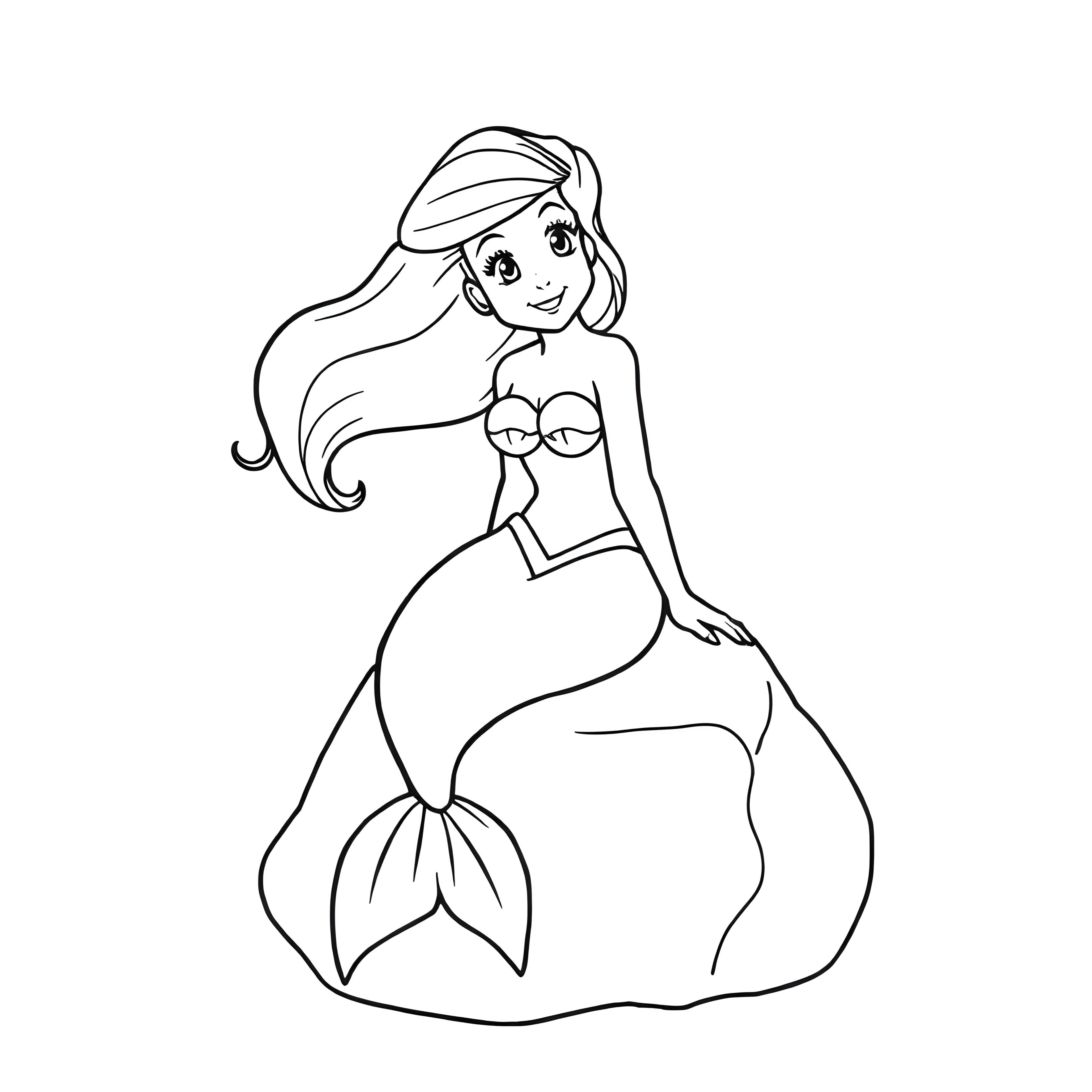 Little Mermaid Gazing at the Ocean