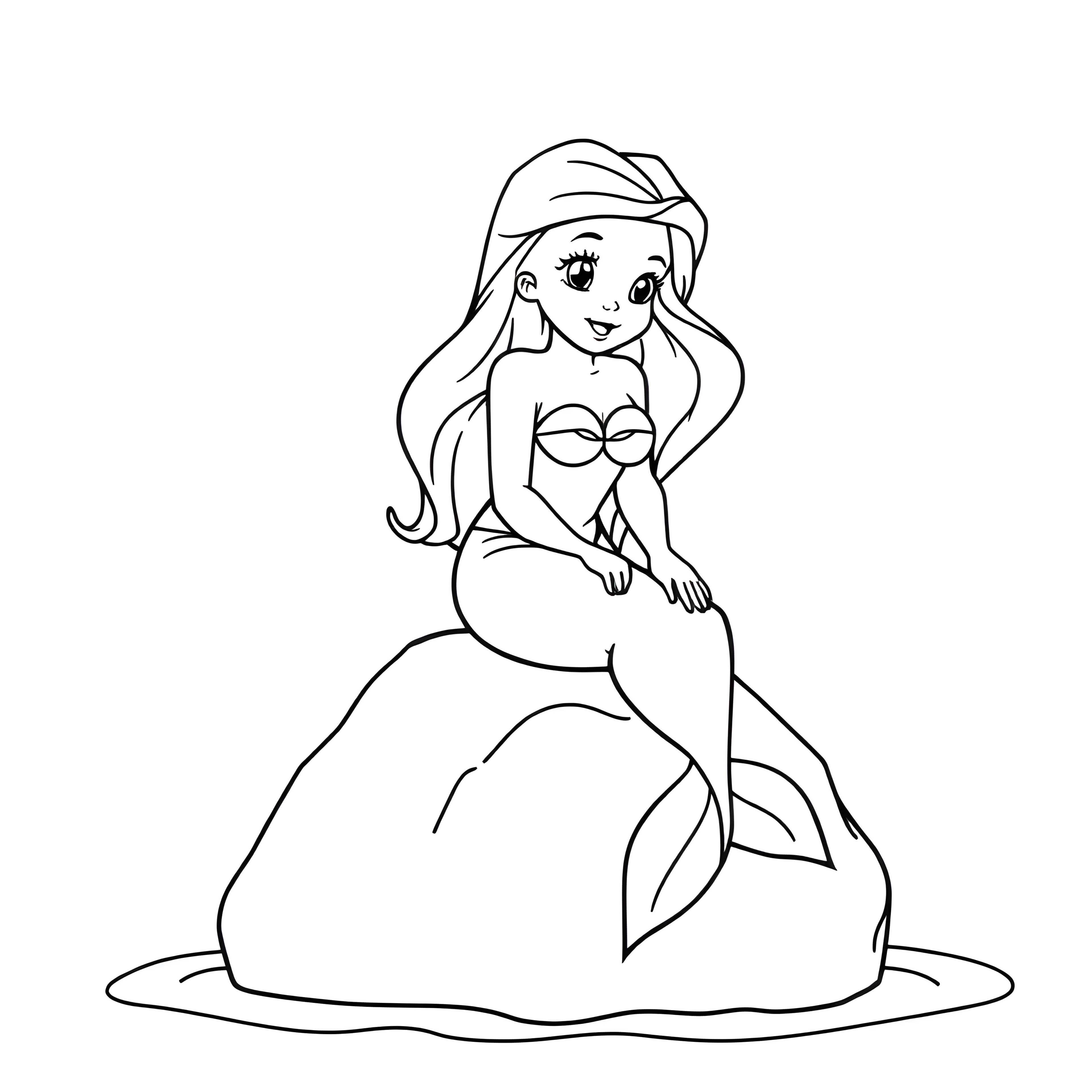 Little Mermaid with Friendly Sea Creatures