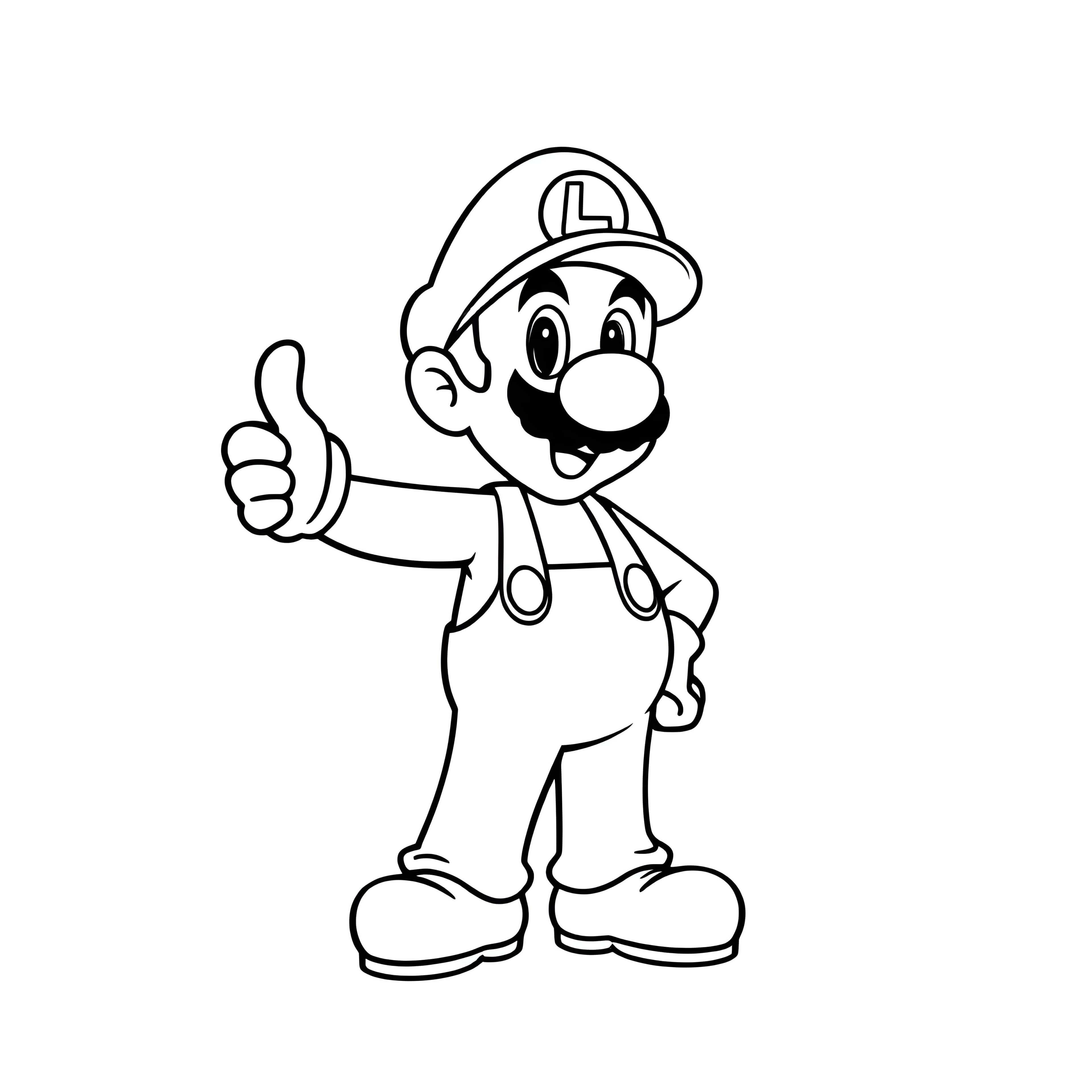 Luigi's Classic Line Art