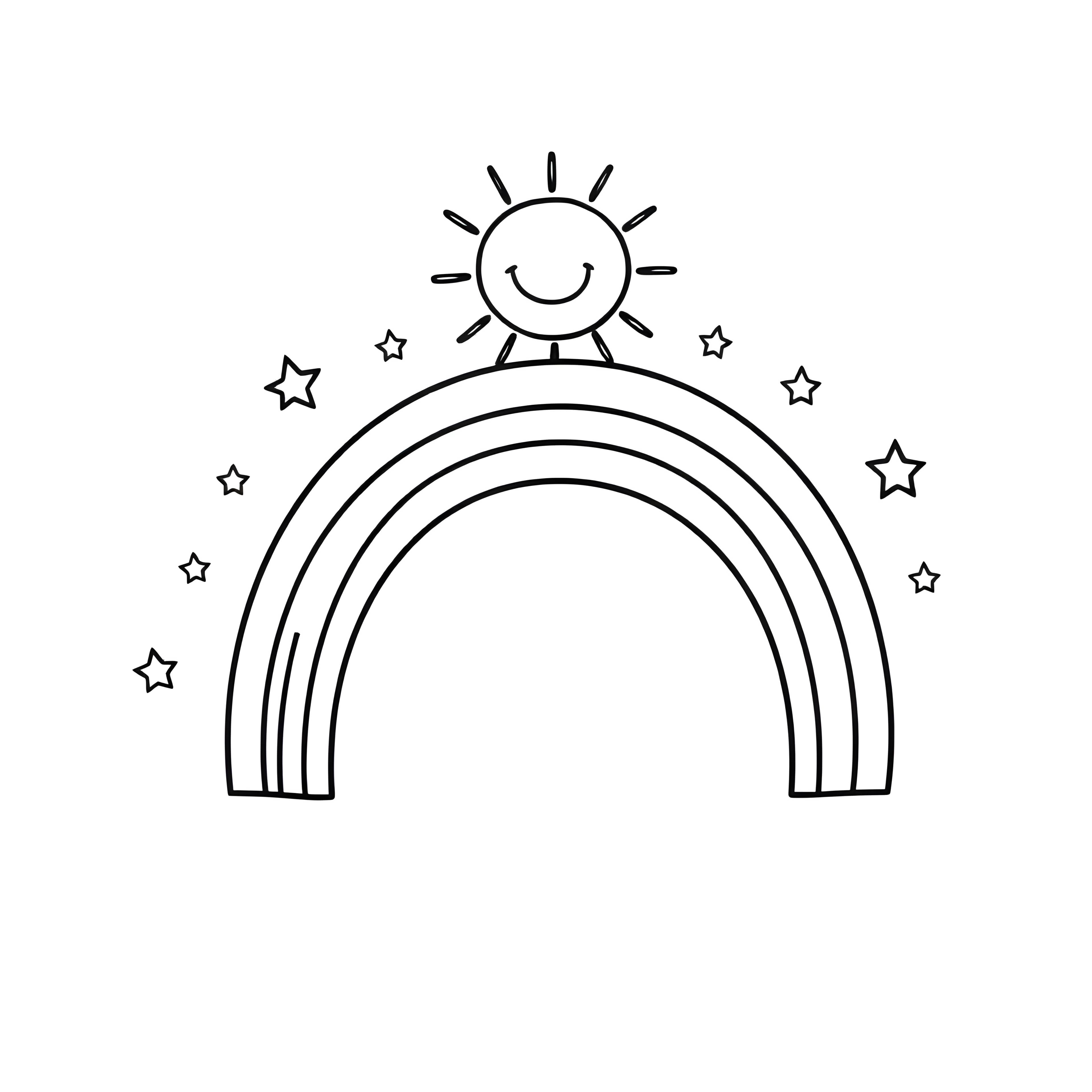 Magical Rainbow Arch with Starry Sky