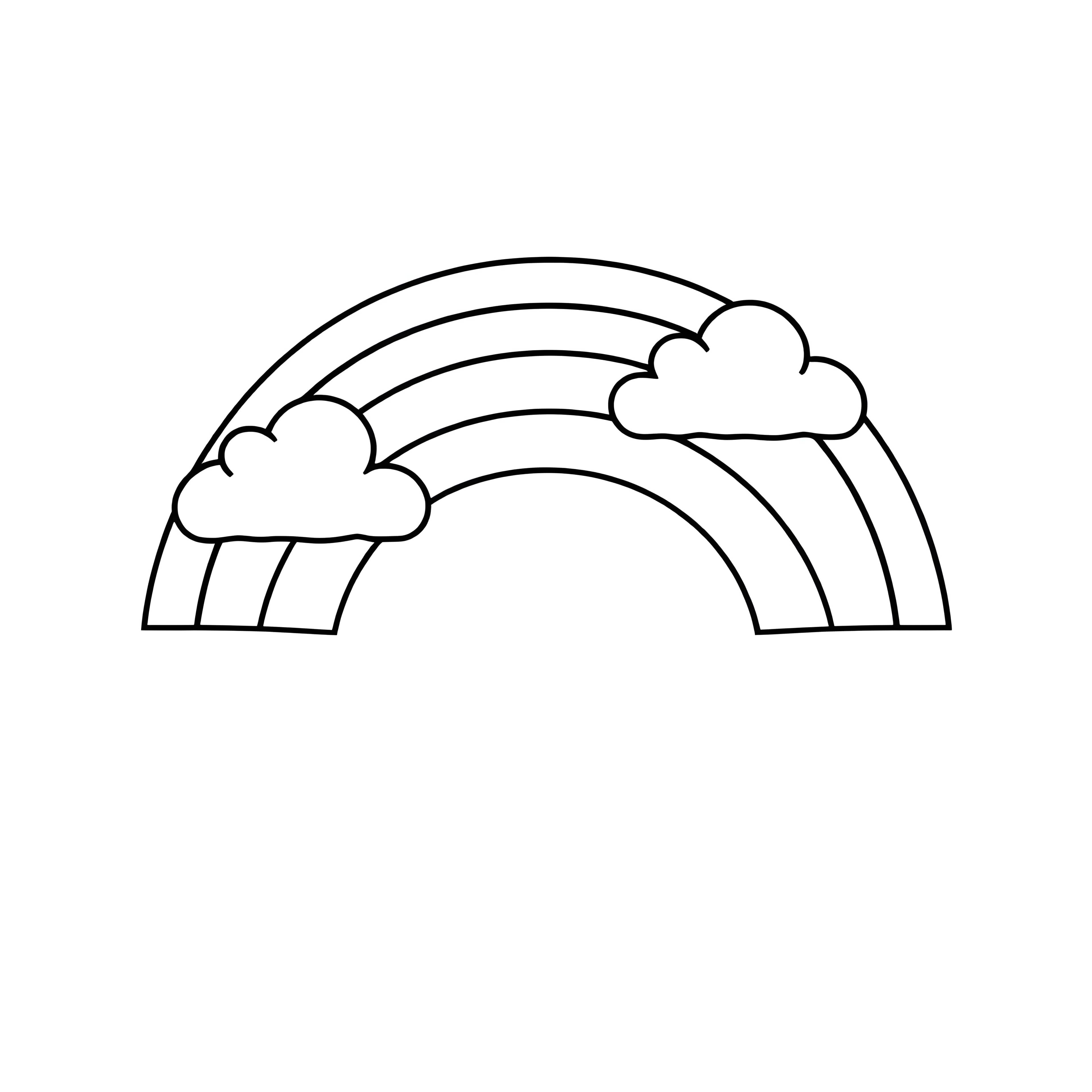 Minimalist Rainbow Line Art