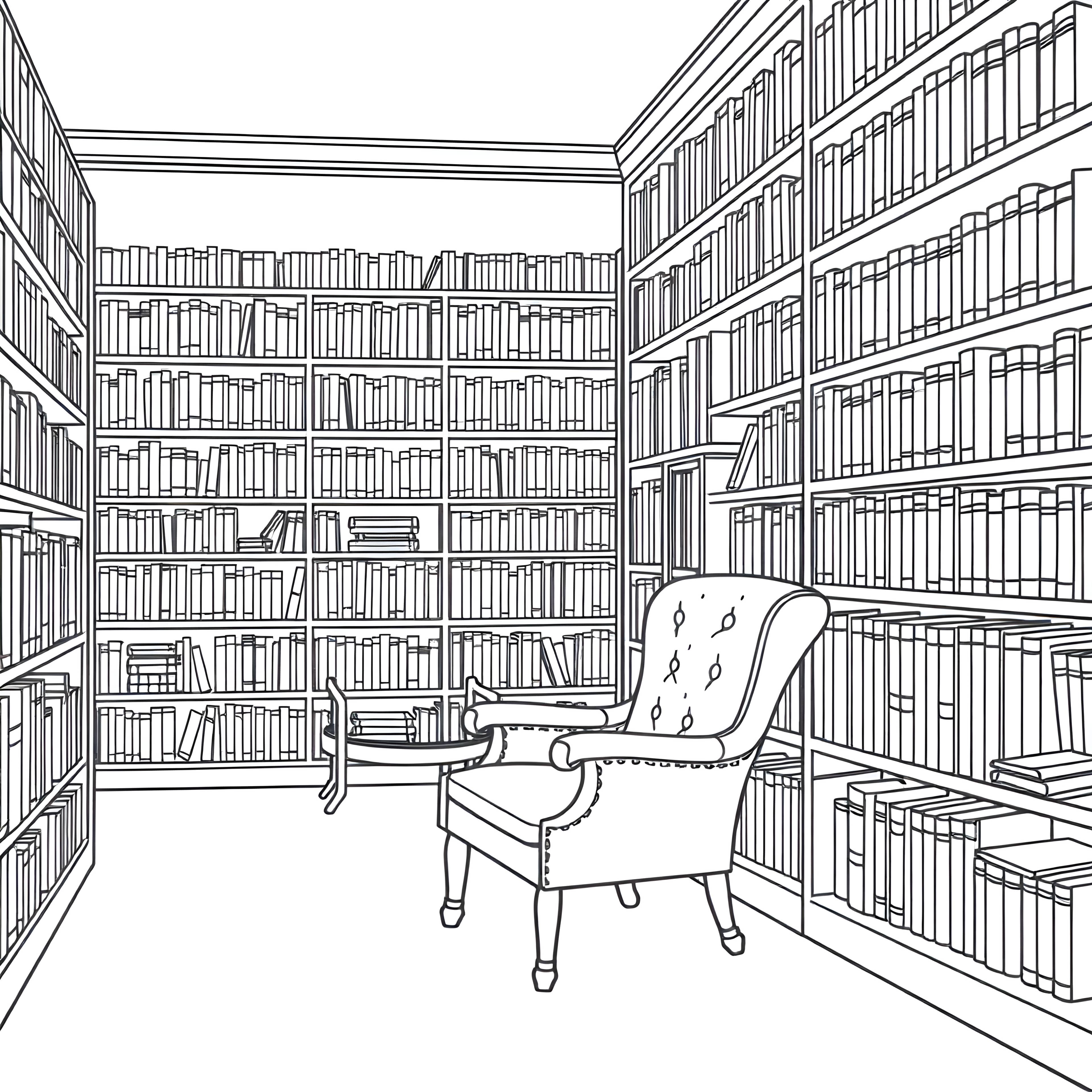 Modern Library Lounge with Floor-to-Ceiling Windows