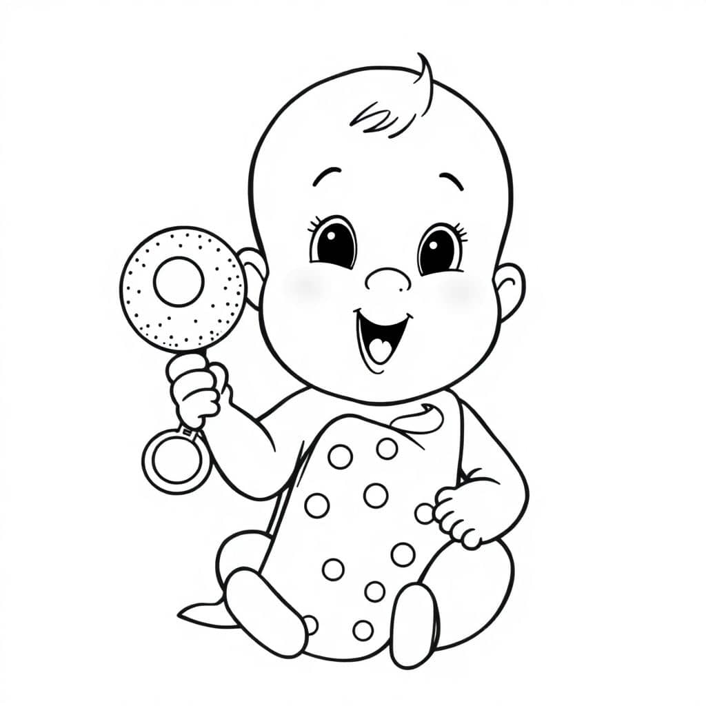 Playful Baby with Rattle