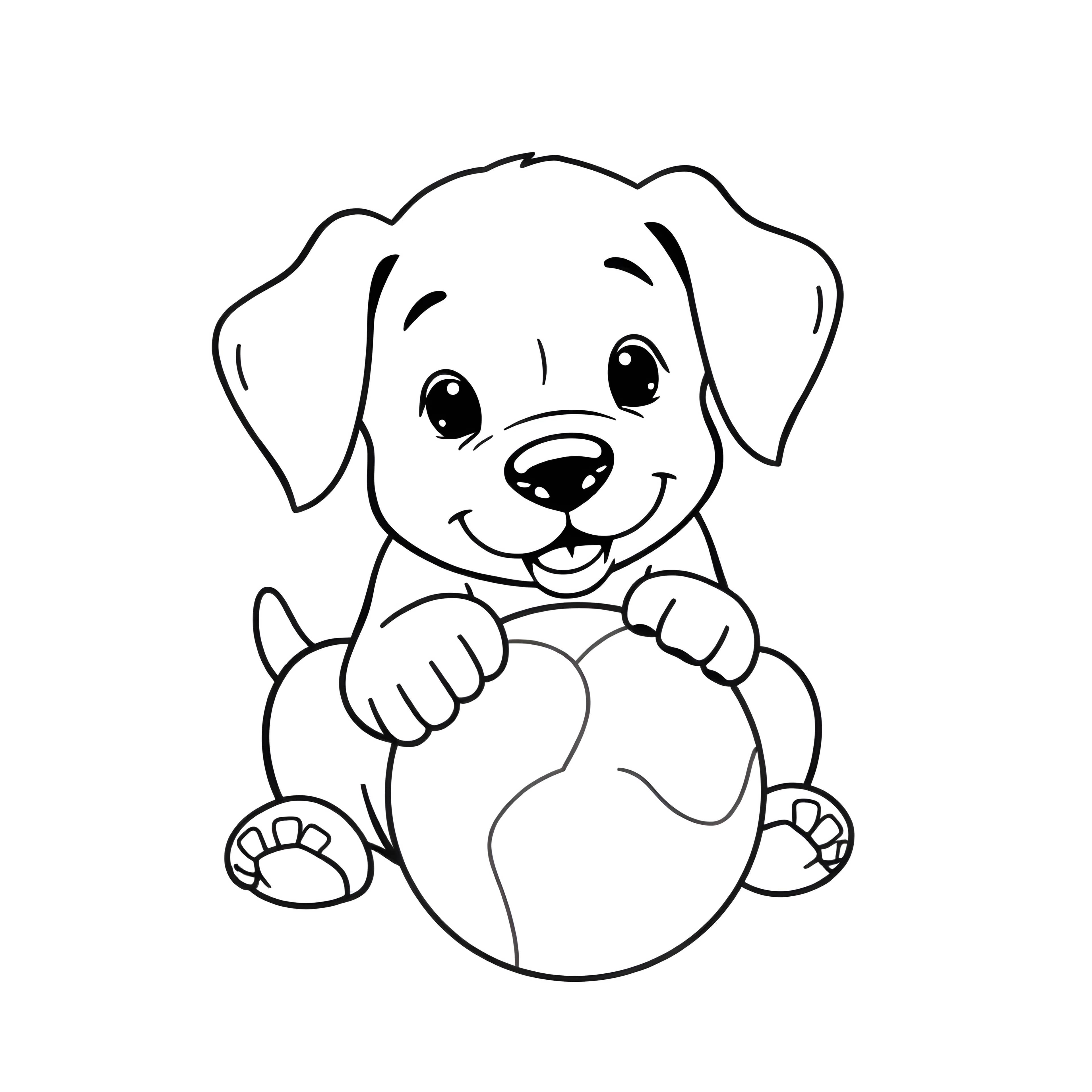 Playful Puppy with Ball