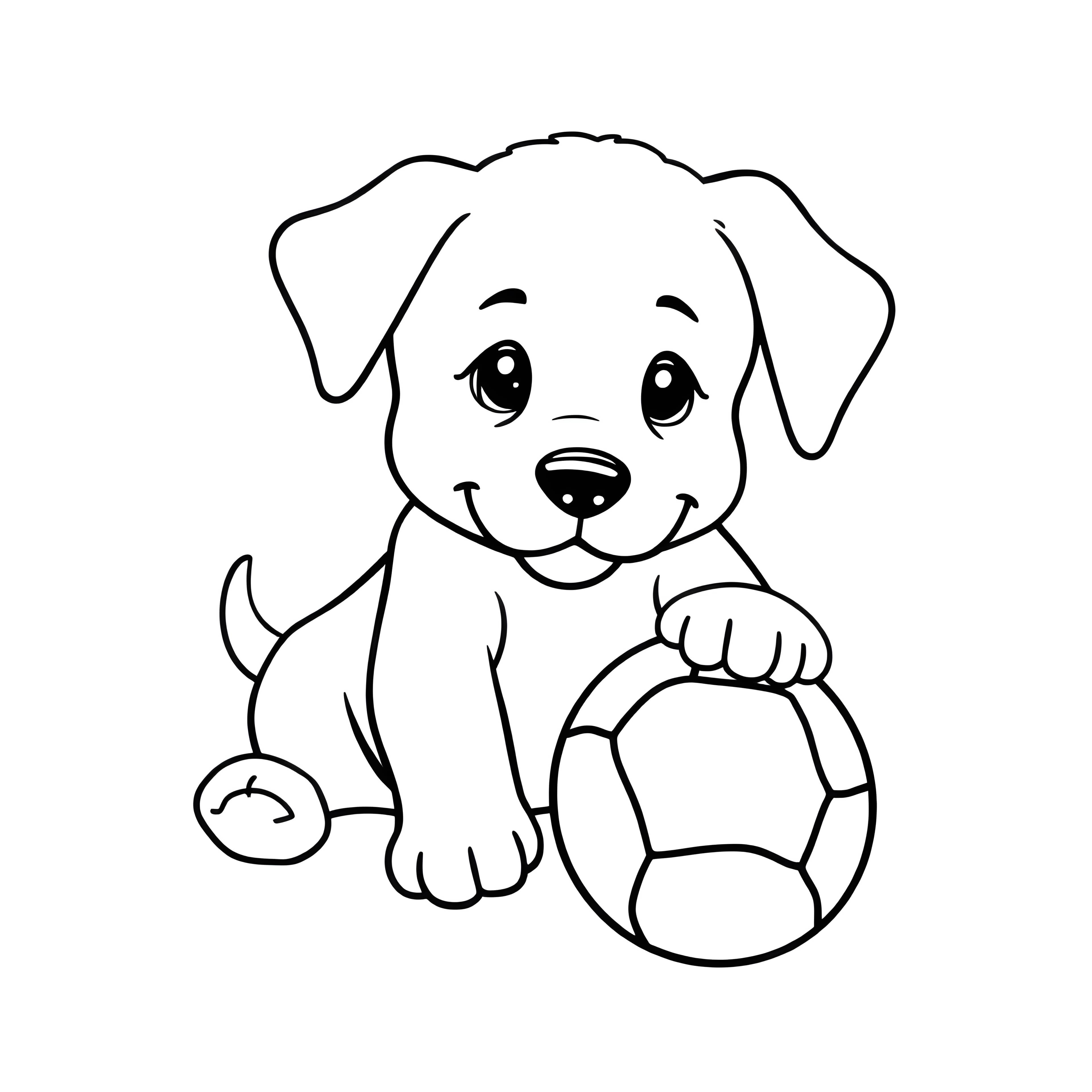 Puppy and Ball in the Park