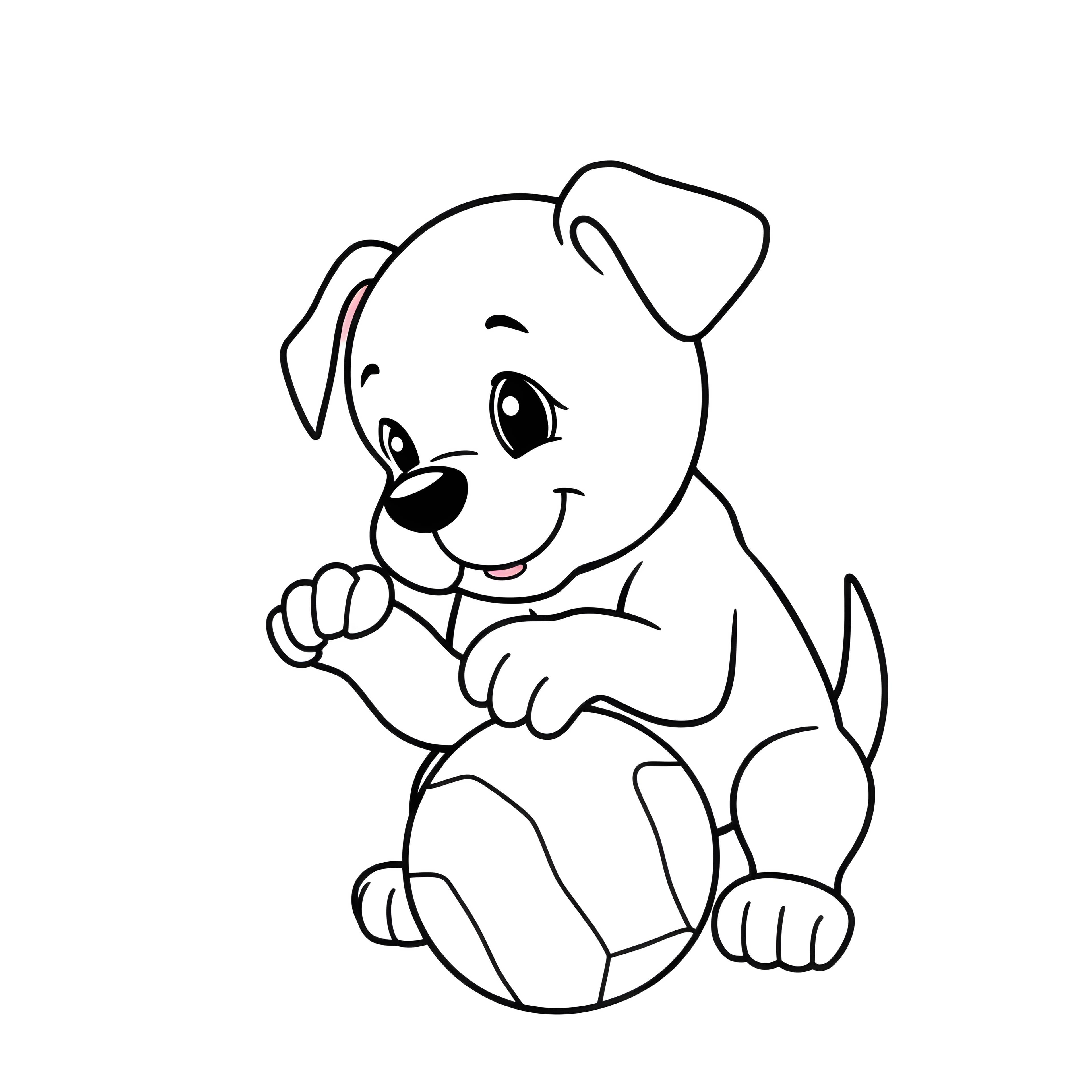 Puppy Rolling with Ball Fun