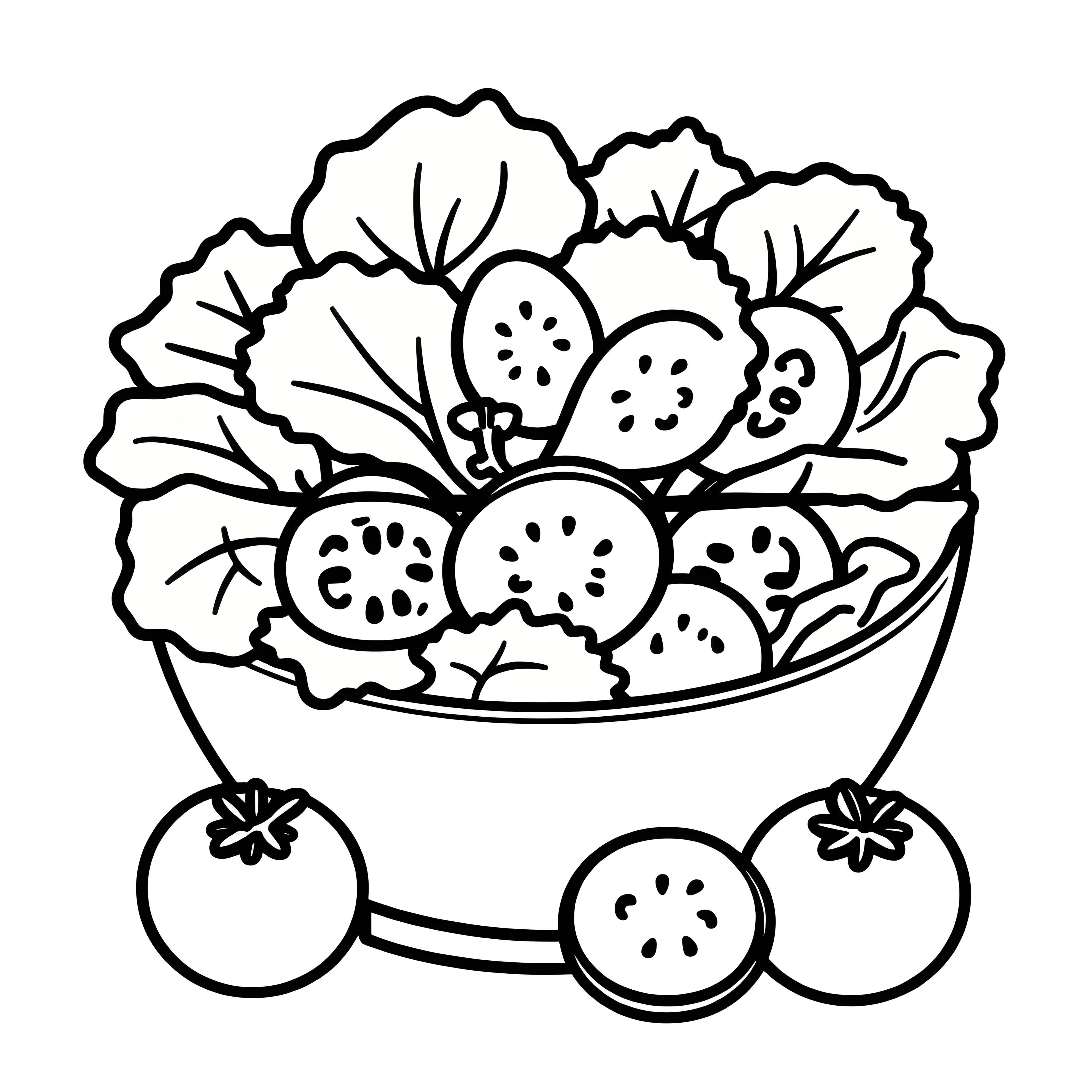 Realistic Salad Bowl Outline