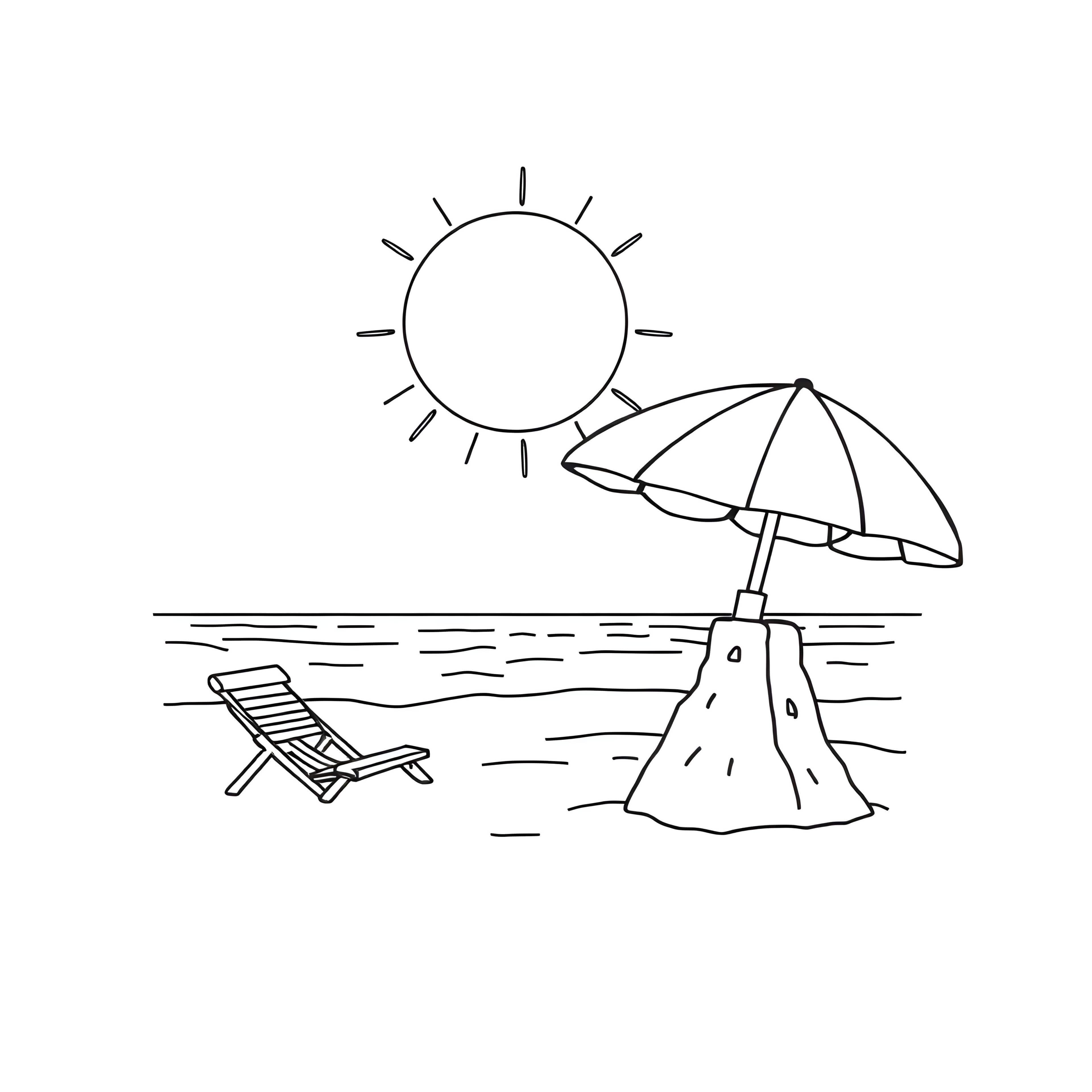 Seaside Fun Coloring Page