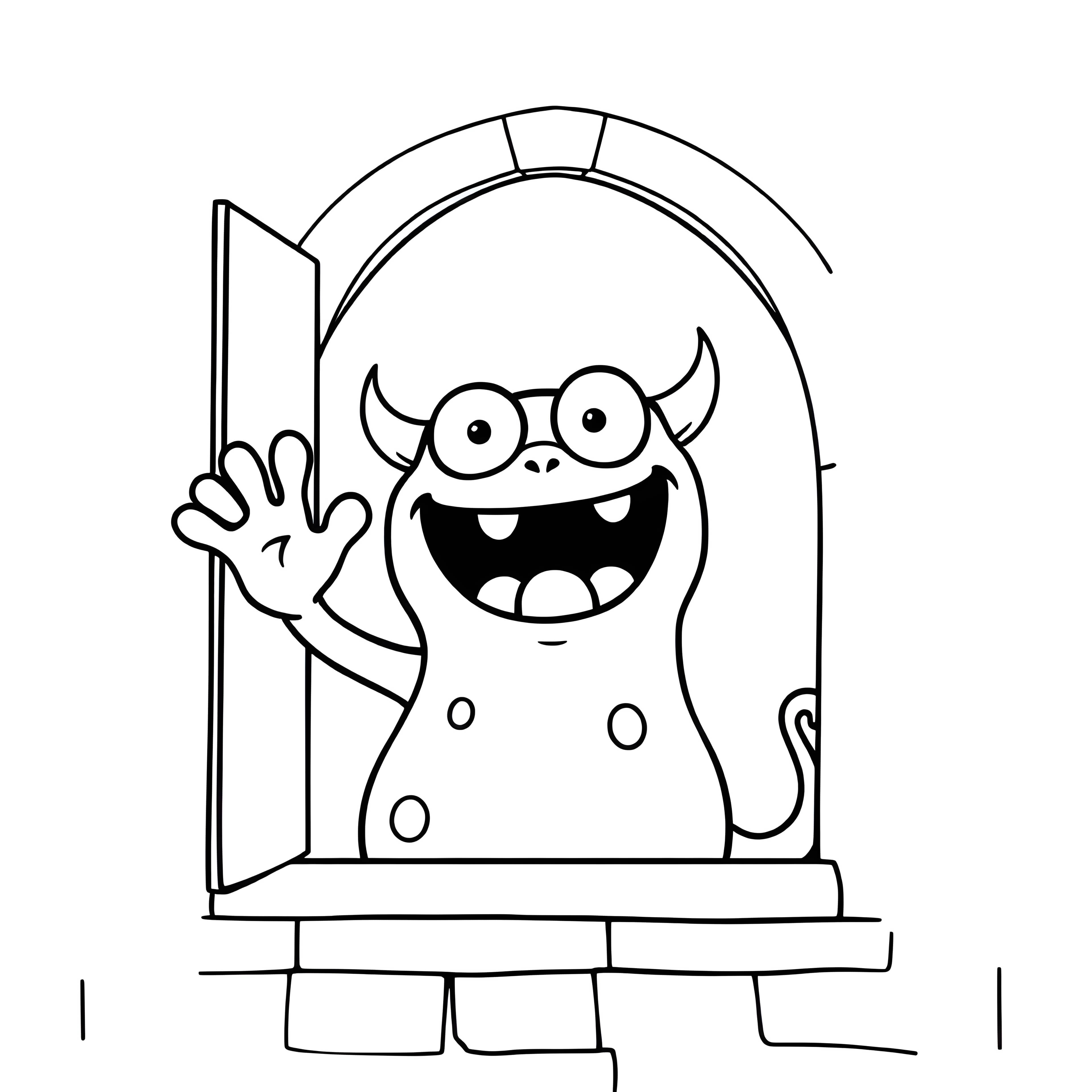 Silly Monster Greets from Medieval Castle