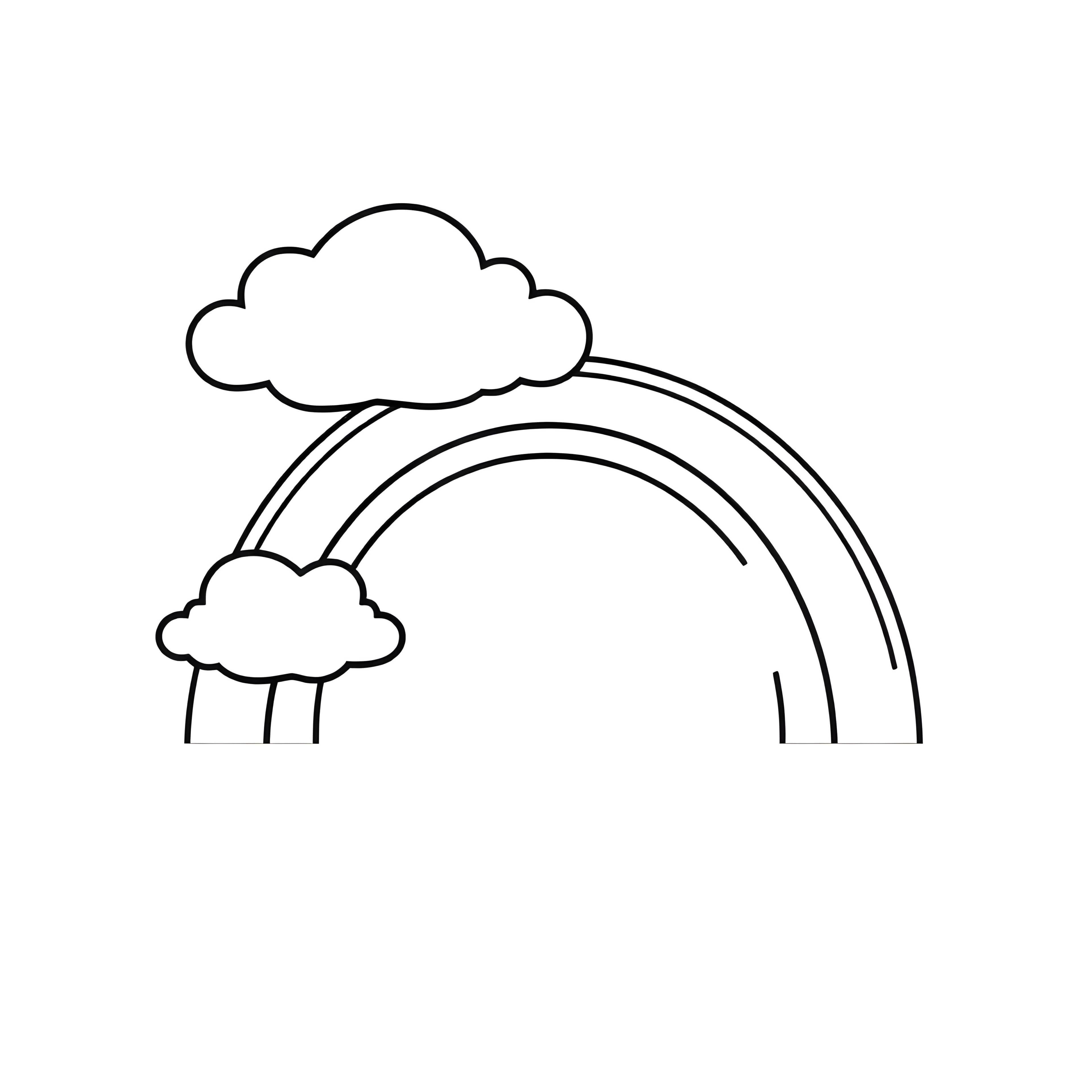 Simple Rainbow and Puffy Clouds