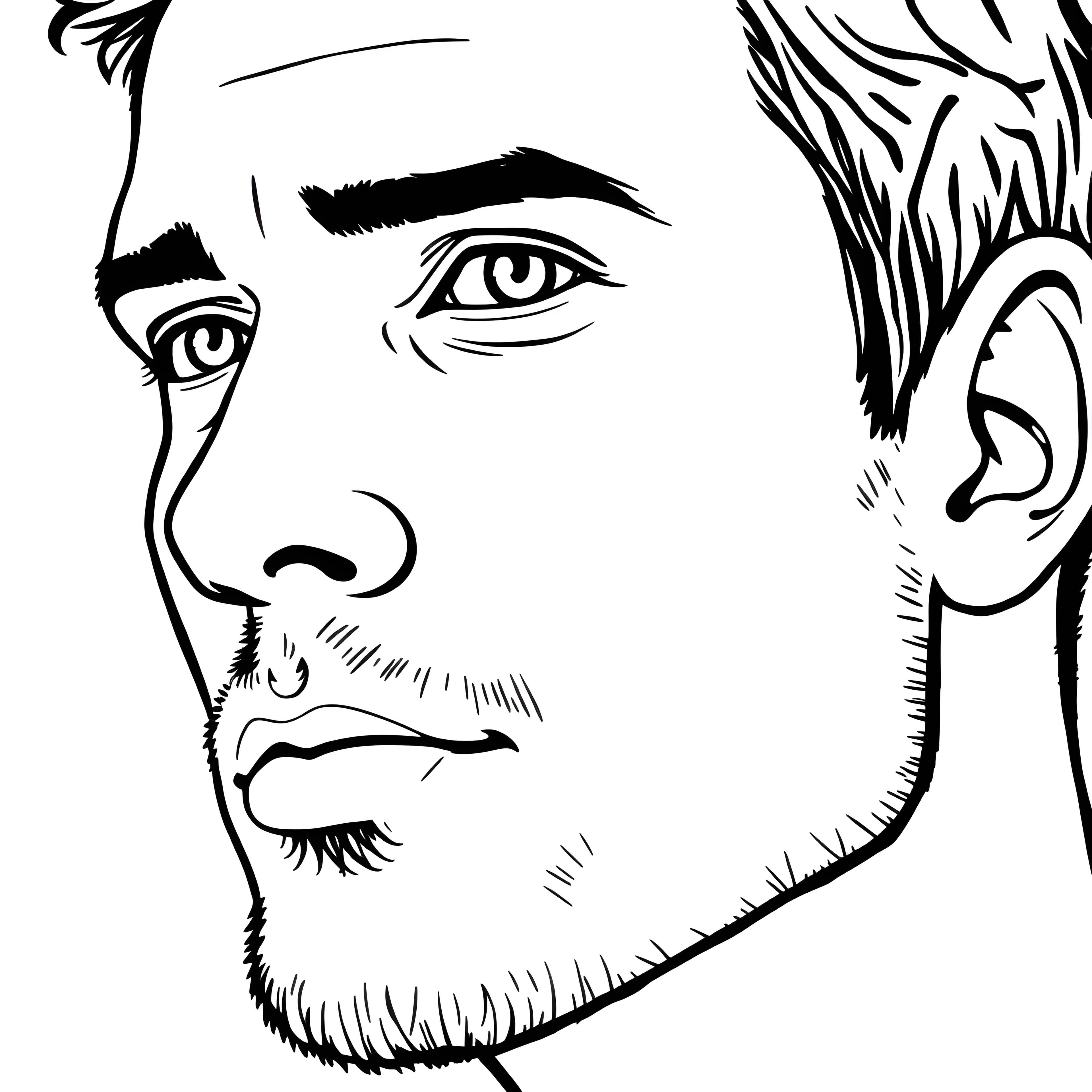 Smiling Man Close-Up: Easy Portrait Coloring