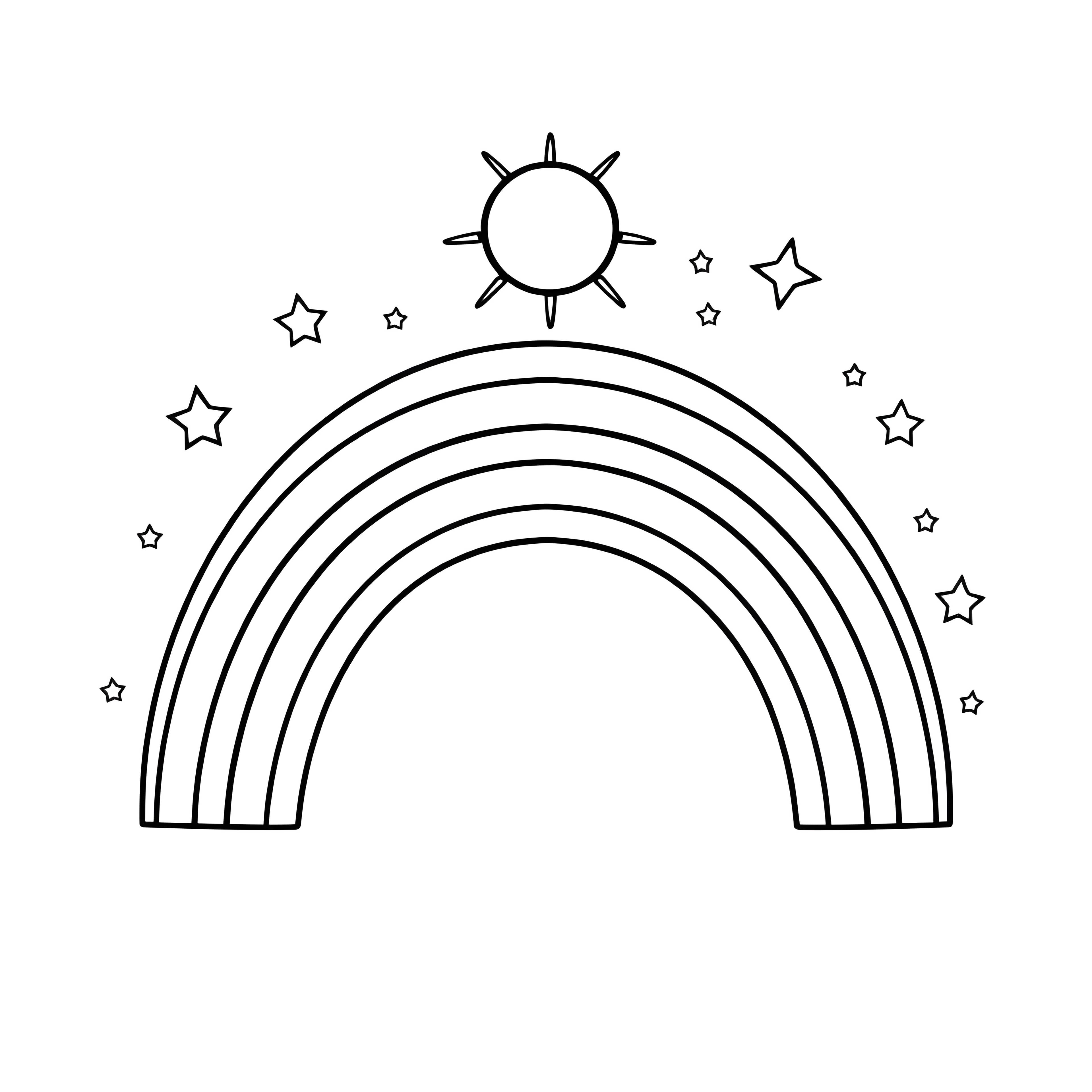 Smiling Rainbow and Sunshine Friends