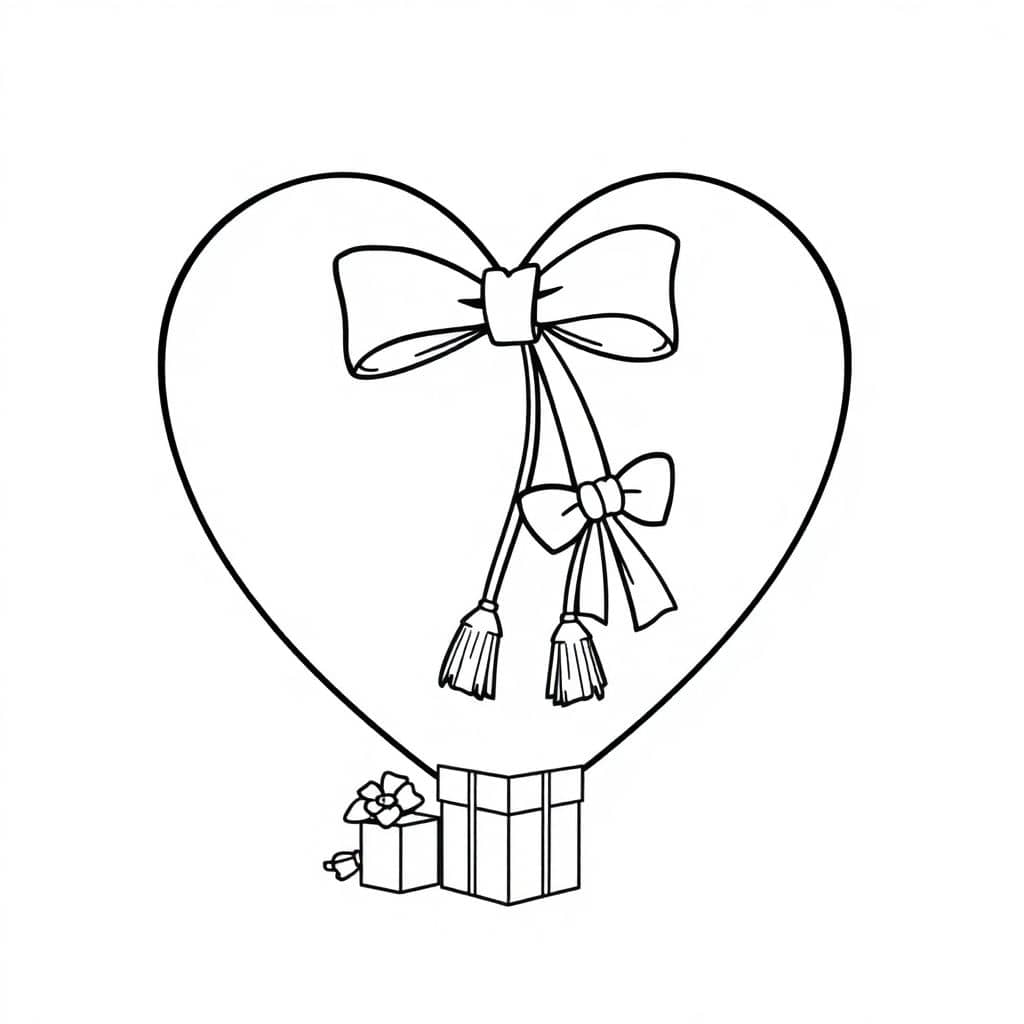 Symmetrical Heart with Ribbon