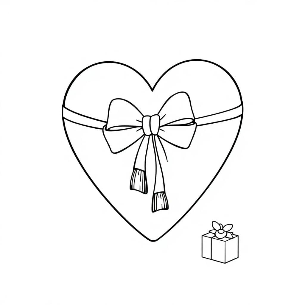 Valentine Heart with Bow and Gift